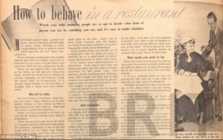 Illustration for article titled 1950s Ladymag Offers Dating Advice on 'How to Behave in a Restaurant'